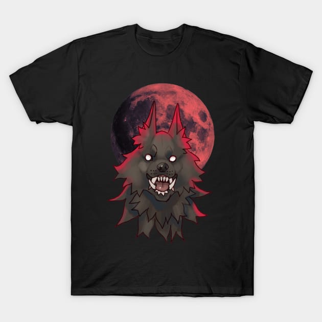 Werewolf Blood Moon T-Shirt by owlapin